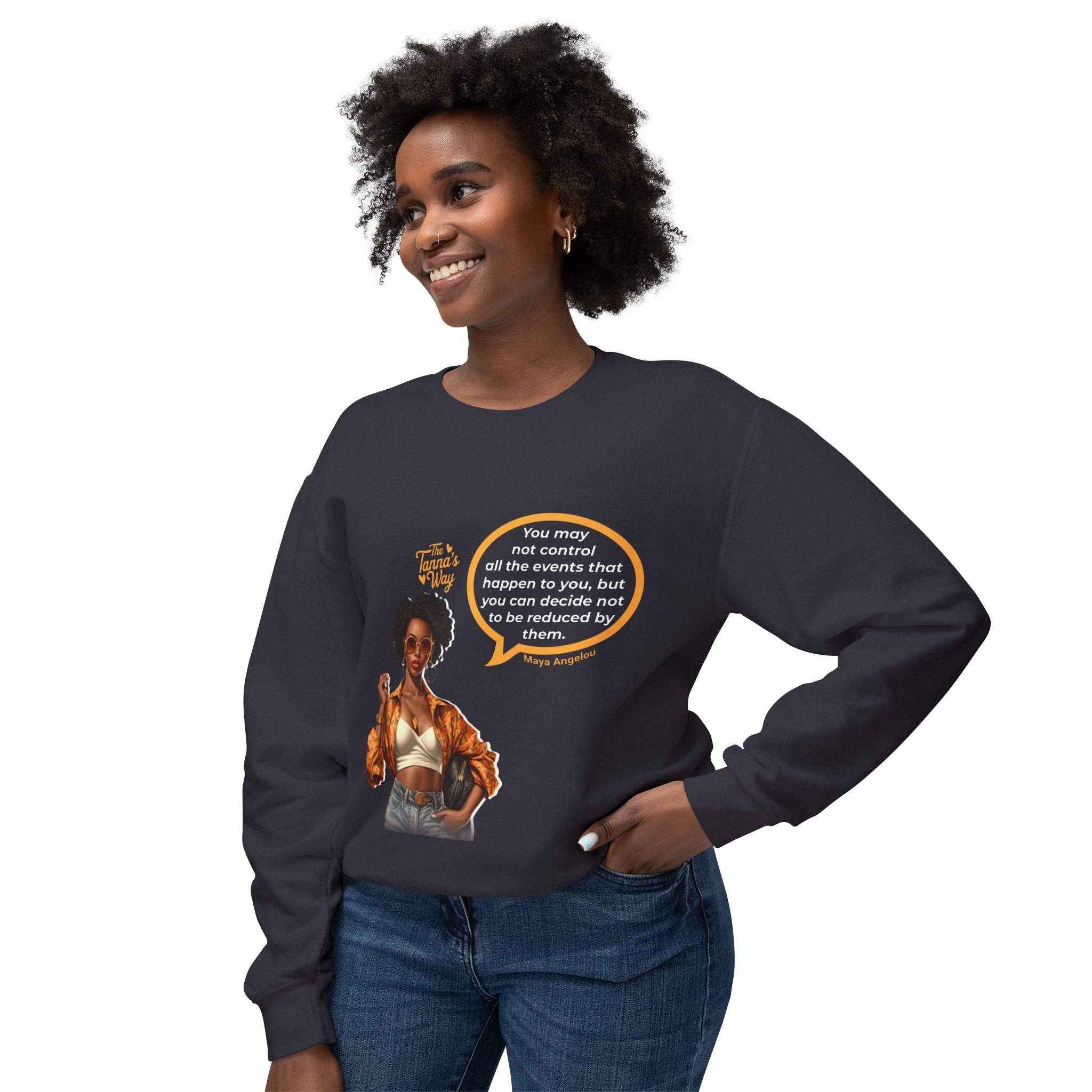 Maya Angelou | Unisex Lightweight Crewneck Sweatshirt